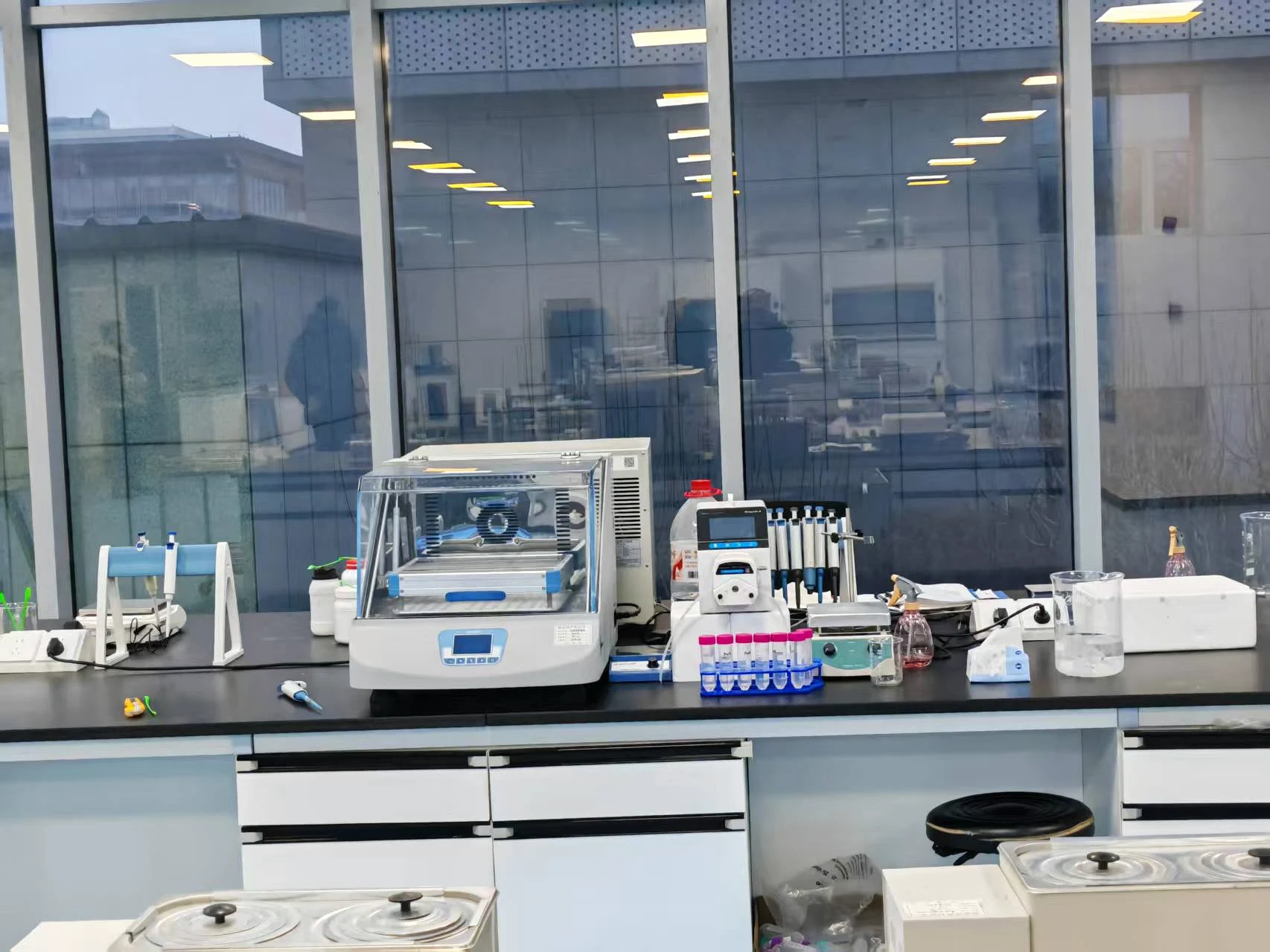 Potato flakes laboratory testing equipment