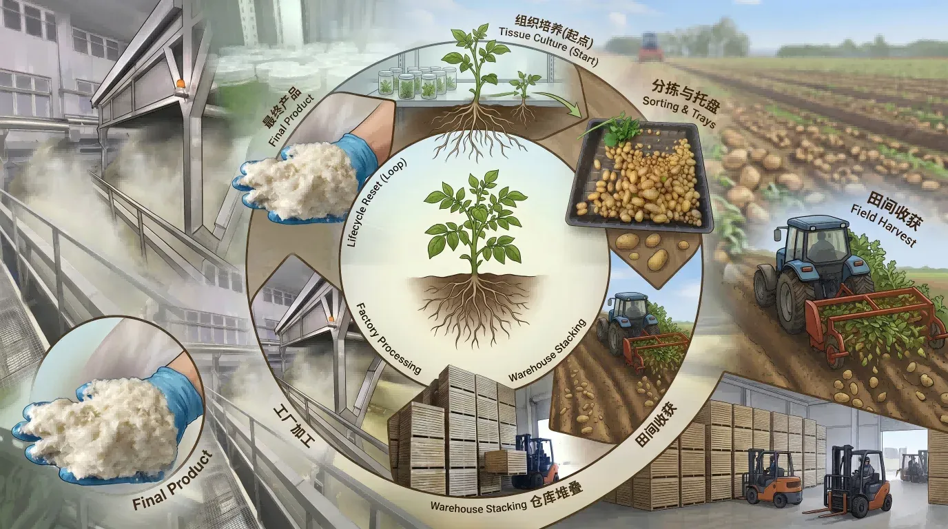 Seed-to-flake traceability cycle